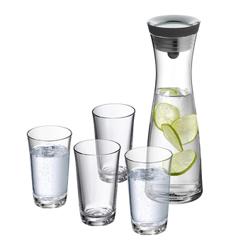 WMF德国进口玻璃冷水瓶水杯套装四件套凉水杯凉杯 倒水杯5件套