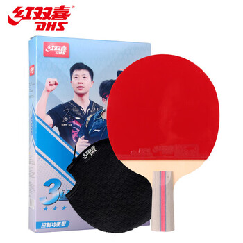 红双喜DHS三星直拍双面反胶乒乓球拍3星单拍成品兵兵拍H3006*1