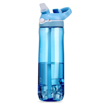 盛樱吸管杯 成人孕妇学生水杯运动塑料杯子 吸管塑料杯 可爱便携水杯 蓝色-Tritan-750 推荐