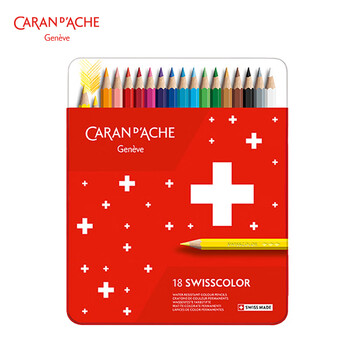 凯兰帝（CARANd'ACHE）瑞士卡达文具彩铅铁盒油性彩铅18色彩色铅笔专业美术套装1284718