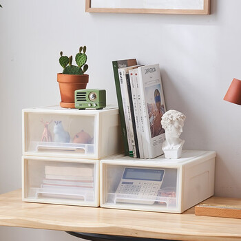 清野の木 衣物收纳箱特大号抽屉收纳盒储物箱 30L透白 1个装