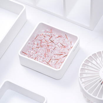 得力（deli）玫瑰金办公用品组合套装(25mm中号票夹15枚+19mm小号票夹7枚+29mm回形针30枚+20枚工字钉) 78553