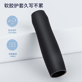 得力（deli）臻顺滑按动中性笔 0.5mm子弹头办公签字笔学生刷题笔 黑色 6支装S60-6