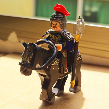 乐高教育中国三国演义积木第三方古代城堡小侠关羽模型人仔赤兔马
