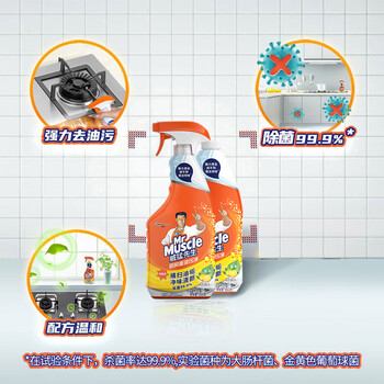 威猛先生 油污清洁剂 650g+650g替换装 柠檬香 厨房重油污净 强力去油污 威猛先生 油污清洁剂 650g+650g替换装 柠檬香 厨房重油污净 强力去油污