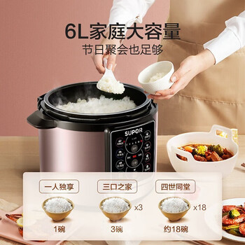 苏泊尔（SUPOR）电压力锅家用双胆智能球釜智能触碰面板多功能蒸煮饭煲 SY-60YC15