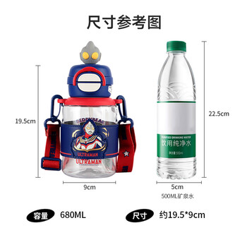 杯具熊（BEDDYBEAR）双饮儿童水杯耐高温塑料杯便携大容量学生吸管杯子680ML草莓熊