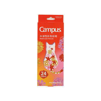 国誉(KOKUYO)学生绘画水溶性彩色铅笔 手绘涂色填色彩铅 24色/粉色包装 WSG-ENWC01P 国誉(KOKUYO)学生绘画水溶性彩色铅笔 手绘涂色填色彩铅 24色/粉色包装 WSG-ENWC01P