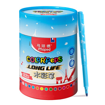 马培德（Maped）巨能画水彩笔 幼儿学生绘画彩色笔 初学美术彩绘涂鸦画笔 845071CH【36色/筒装】儿童美育礼物