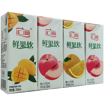 汇源果汁鲜果饮25ml2盒外卖自助餐饮料橙汁桃汁芒果汁风味饮料鲜果饮