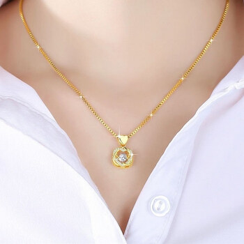 centuryknight珠宝18k金项链女年轻款黄金锁骨链2022年5送男女朋友