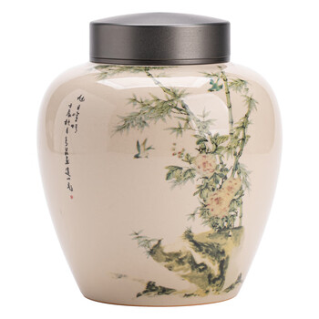 苏氏陶瓷(SUSHI CERAMICS)茶叶罐竹庭雅致陶瓷储物罐大密封罐J0452 苏氏陶瓷(SUSHI CERAMICS)茶叶罐竹庭雅致陶瓷储物罐大密封罐J0452