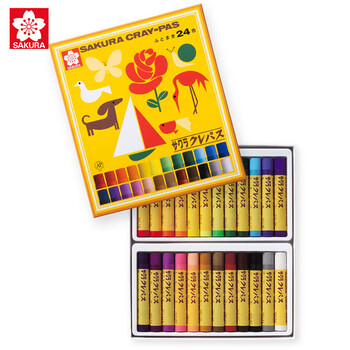 樱花(SAKURA)油画棒蜡笔 粗支款24色套装 儿童安全绘画画笔美术彩绘工具软性油性粉彩棒玩具礼物美术写生 樱花(SAKURA)油画棒蜡笔 粗支款24色套装 儿童安全绘画画笔美术彩绘工具软性油性粉彩棒玩具礼物美术写生