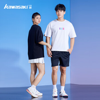 kawasaki川崎羽毛球服男女款上衣透气运动短袖T恤中性款K3037 白色 XL kawasaki川崎羽毛球服男女款上衣透气运动短袖T恤中性款K3037 白色 XL
