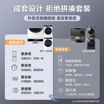 海尔冰洗套装 白色变频冰箱+直驱晶彩7W洗衣机/洗烘套装BCD-501WGHTD14W9U1+FMATE7WU1+MATE7WU1