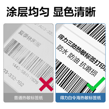 得力(deli)60*40mm 950张*48卷 白令海三防热敏标签纸 驿站入库打印纸12202【适配3寸标签机720C等】 得力(deli)60*40mm 950张*48卷 白令海三防热敏标签纸 驿站入库打印纸12202【适配3寸标签机720C等】