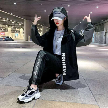 特步舒适同类型秋装运动休闲套装女2021年春秋新款韩版嘻哈时尚潮牌洋