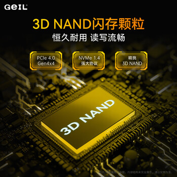 GEIL金邦 1TB SSD固态硬盘 M.2接口(PCIe 4.0 x4)NVMe SSD游戏高性能版 P4H系列 GEIL金邦 1TB SSD固态硬盘 M.2接口(PCIe 4.0 x4)NVMe SSD游戏高性能版 P4H系列