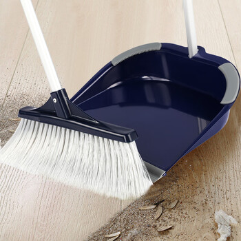 伊司达扫把簸箕套装 家用扫地扫帚2件套金属铁畚斗组合防风梳齿簸箕