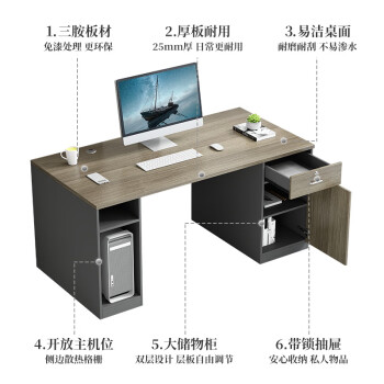 中狮 职员工电脑办公桌书桌1.6米