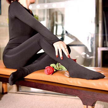 冬季加厚连身袜全包紧身衣长袖天鹅绒大码加绒连体袜全身丝袜 黑色(加