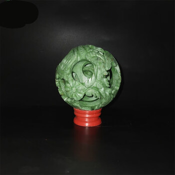 鬼工球摆件镂空天然玉石头雕刻球手玩同心球鬼工玲珑球路路通 直径5cm