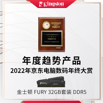 金士顿 (Kingston) FURY 32GB(16G×2)套装 DDR5 5600 台式机内存条 Beast野兽系列 骇客神条