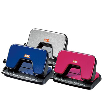MAX美克司（MAX）多功能两孔打孔器 省力办公文件档案圆孔打孔机12张/60g）DP-15T 银色