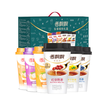香飘飘奶茶乐享缤纷18杯装礼盒装6种口味混合装1.323kg 装冲调饮料