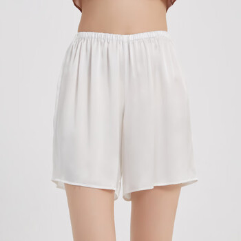 菲奢兰女士真丝睡裤纯色空调安全裤短裤热裤外出家居夏薄 象牙白 160