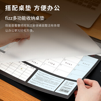 飞兹(fizz)日历记事本创意多功能款 自填式商务办公桌面台历本备注挂历桌面摆件办公考试考研规划 FZ335013