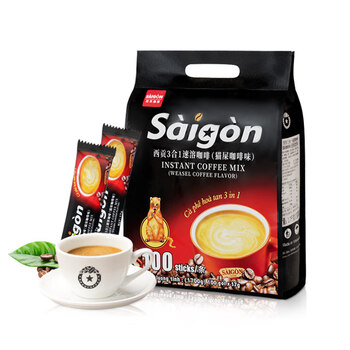 西贡越南进口三合一猫屎咖啡味速溶咖啡1700g(17gx100条) 西贡越南进口三合一猫屎咖啡味速溶咖啡1700g(17gx100条)