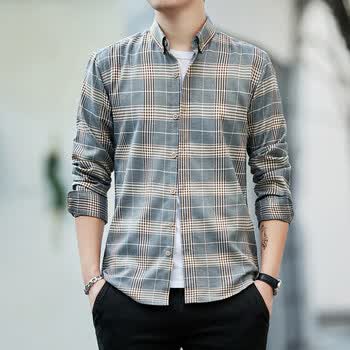 61优衣库69yqk网店春秋季衬衫格子衬衫休闲外套男百搭韩版衬衣