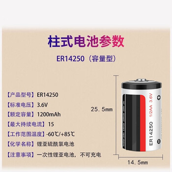 正鑫远 ER14250锂电池3.6V ETC 台达PLC编程器自动化仪器仪表7AA需要定制其他插头请咨询客服 正鑫远 ER14250锂电池3.6V ETC 台达PLC编程器自动化仪器仪表7AA需要定制其他插头请咨询客服