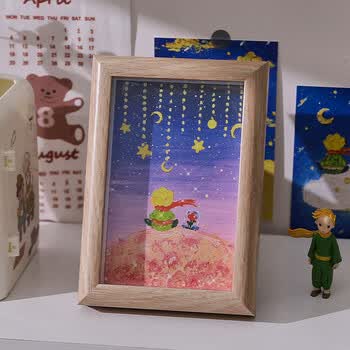佳茉小王子油画贺卡明信片祝福卡片创意ins装饰画墙面贴纸拍照背景伴手礼开学季新年年货情人节礼物