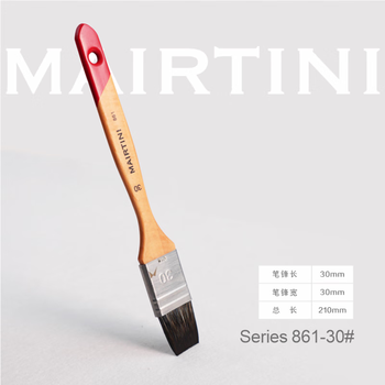 马蒂尼水彩画刷平峰松鼠毛笔刷长杆艺术家级30mm单支861-30