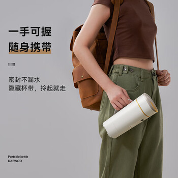 大宇（DAEWOO）便携式烧水壶电热加热水杯旅行热水壶旅游电水壶保温杯恒温婴儿煮茶电炖杯450mlD9PRO
