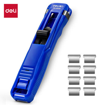 得力(deli)40页推夹器夹纸器 1卡装 新型票夹文件夹子 办公用品 蓝色8591 得力(deli)40页推夹器夹纸器 1卡装 新型票夹文件夹子 办公用品 蓝色8591