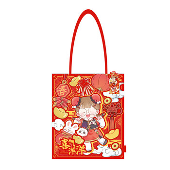 三年二班麻球MQ大佬2026马年绒布包学生用可手提拎书袋学生补习包儿童补课袋作业收纳袋书包