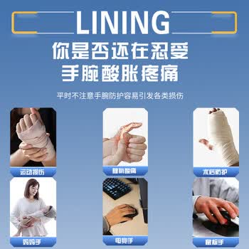 李宁护腕男女扭伤手腕腱鞘疼劳损护套运动F单只装(复合面料)