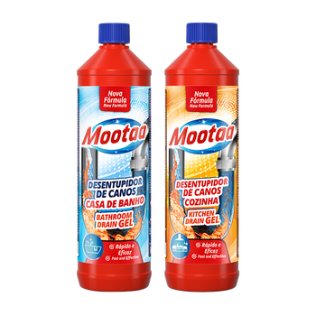 膜太（MOOTAA）欧洲进口卫浴厨房专用款疏通剂套装1000ml*2油渍下水道马桶疏通剂