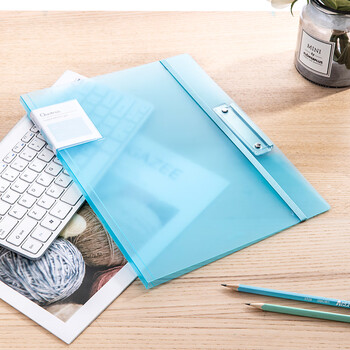 得力（deli）A3折叠试卷夹文件夹 简约时尚学生科目收纳整理对折结构 试卷分类 混色随机 72551