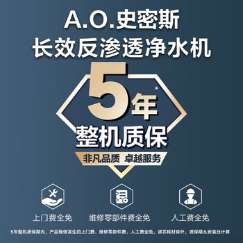 史密斯（A.O.SMITH）净水器家用厨下式直饮净水机专利双水路5升/分钟超大流量净饮机AI-LiNK反渗透R1800DWWi 