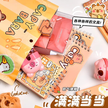舒星盲袋文具套装卡皮巴拉盲盒中小学生礼品大礼包开学礼盒生日礼物男女孩福袋奖品六一儿童节礼物