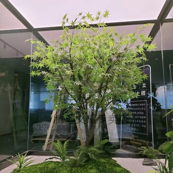 假树仿真树室内装饰 假绿植 仿真绿枫树鸡爪槭日式庭院枯山水造景观