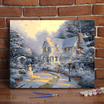 春雪 油彩画 数字油画雪价格报价行情- 京东