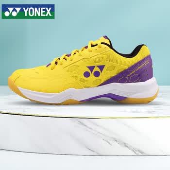 尤尼克斯（YONEX）羽毛球鞋yy入门级训练减震动力垫男女SHB101CR紫黄40.5