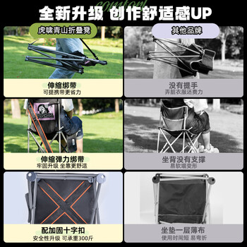 空色美术生绘画用品折叠凳椅子黑色虎啸青山画凳靠背美术生专用写生折叠椅户外画画便携画室椅子钓鱼用