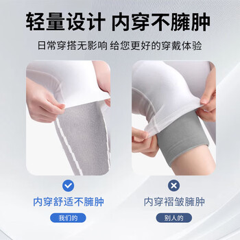 锐步小腿护腿套男女运动护腿跑步护膝篮球足球弹力加压护具骑行灰M