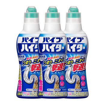 花王（KAO）管道疏通剂强力溶解500g*3 下水道疏通剂厨房地漏防堵除臭神器